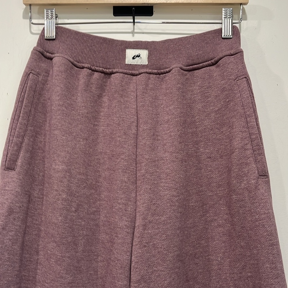 Alphalete Wide Leg Sweatpants in Brushed Fabric in Heather Maroon size Large - Picture 7 of 15